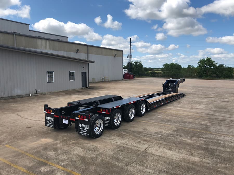 Choice lowboy trailer side view