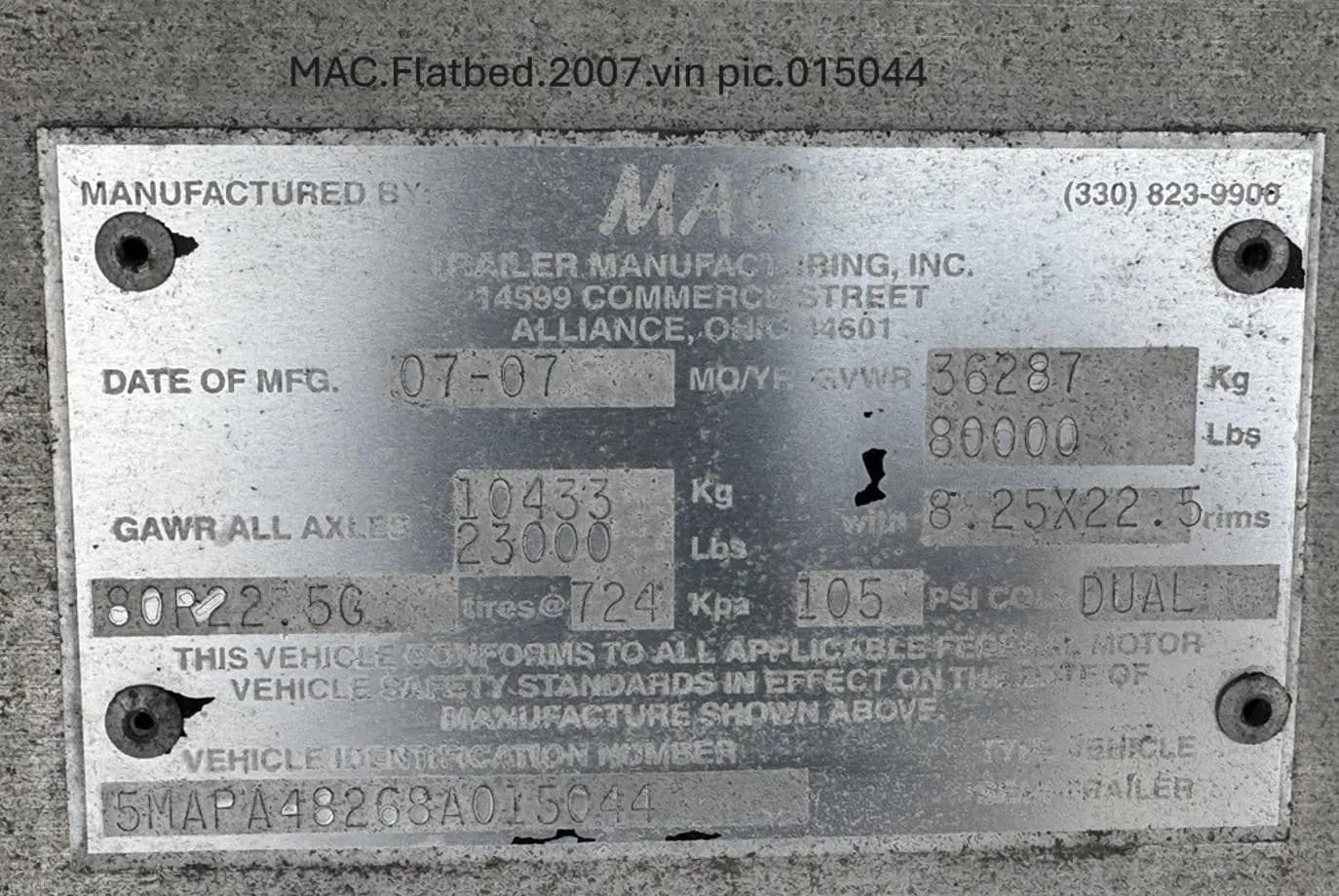 2008 Mac FLATBED 48' Flatbed thumbnail 7
