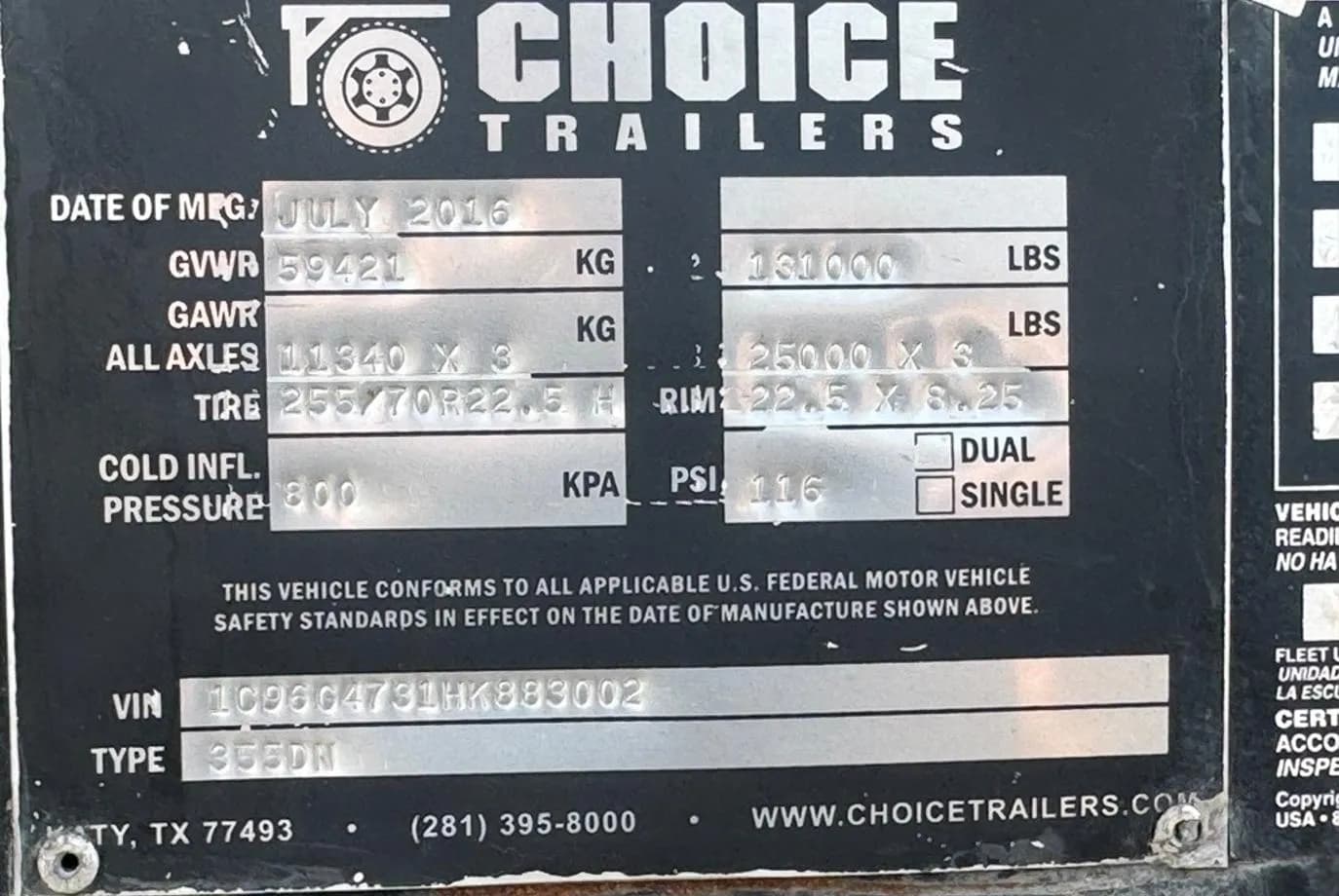 2017 Choice 355HDG Lowboy thumbnail 5