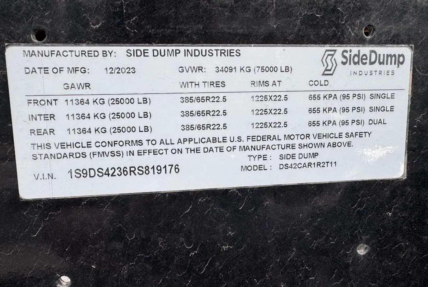 2023 SDI SX3 Side Dump thumbnail 13