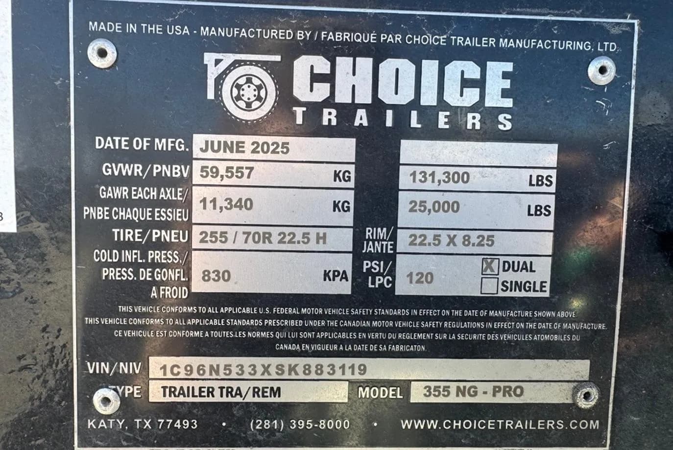 2025 Choice 355NG-Pro Lowboy thumbnail 2