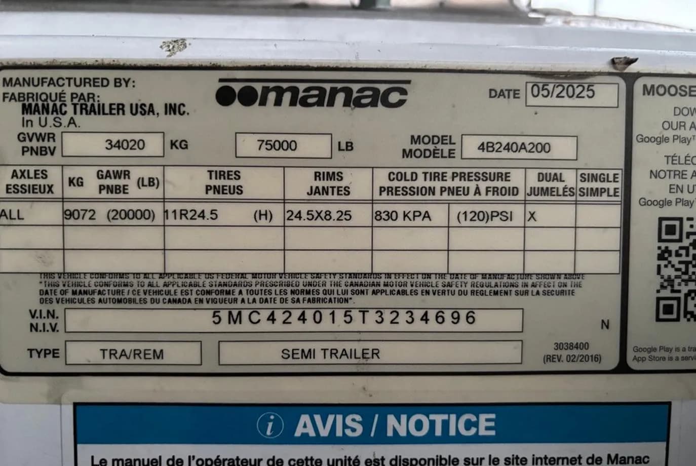 2025 Manac 4B240A200 Bottom Dump thumbnail 5