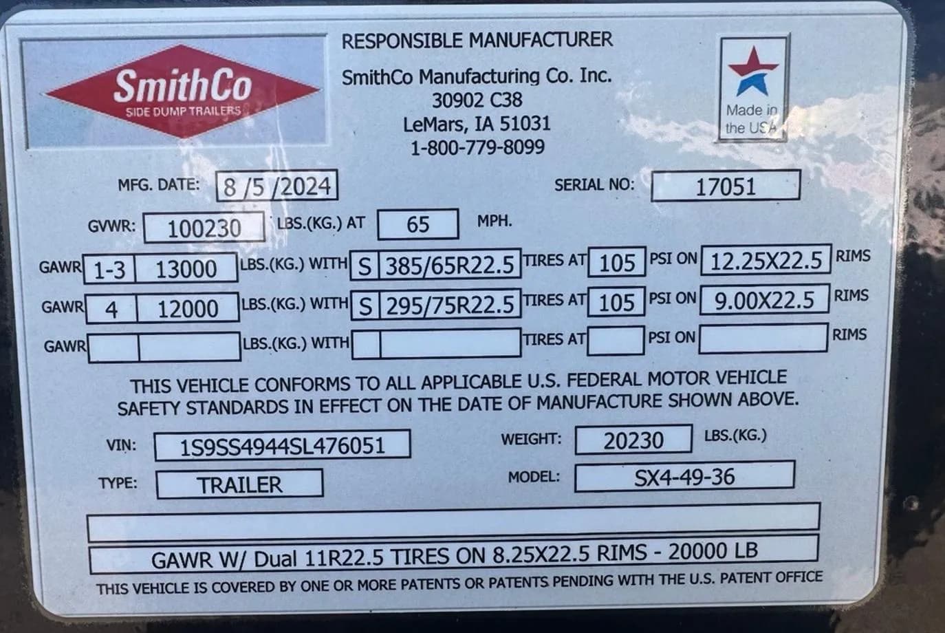 2025 SmithCo SX4 Side Dump thumbnail 11