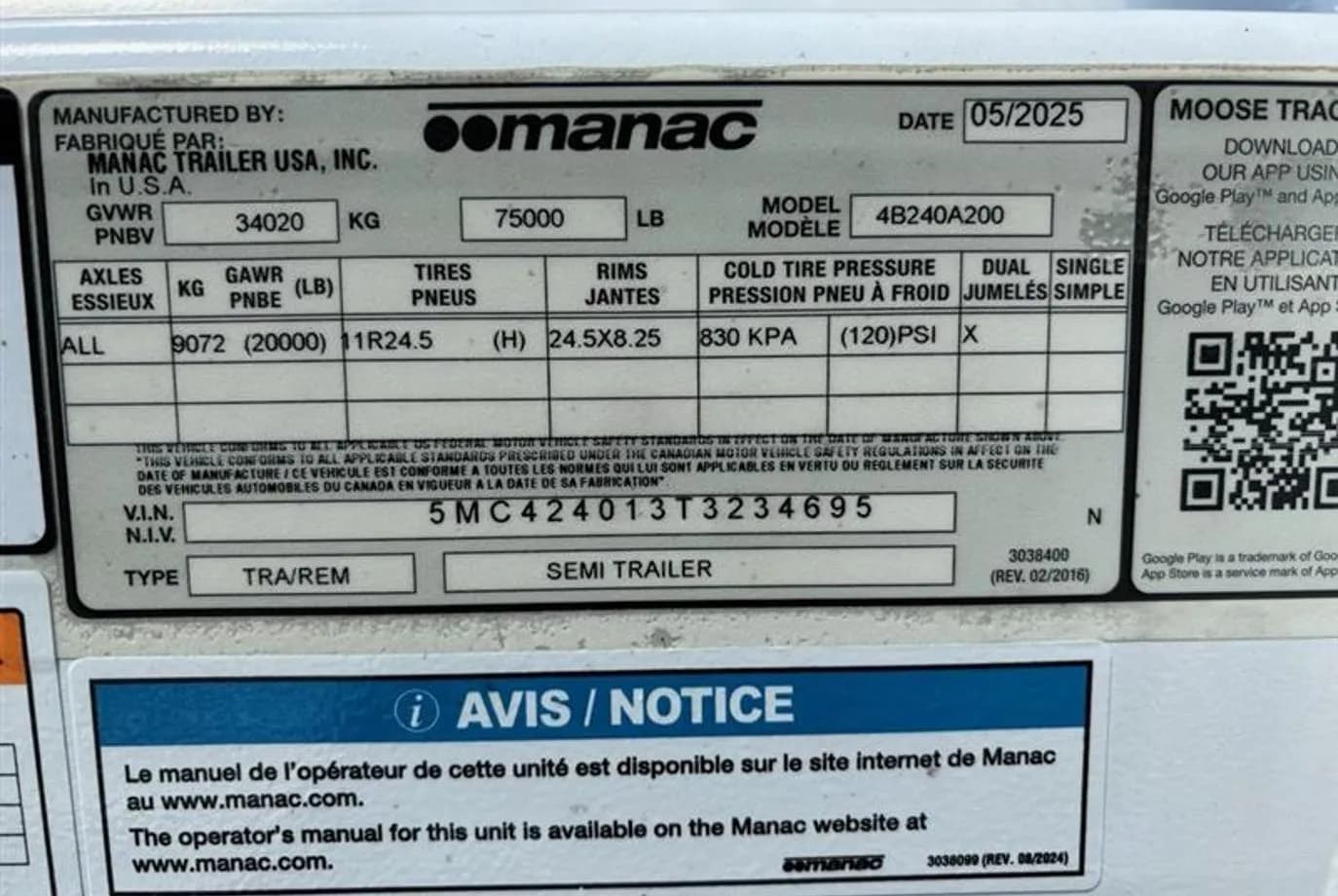 2026 Manac 4B240A200 Bottom Dump thumbnail 3
