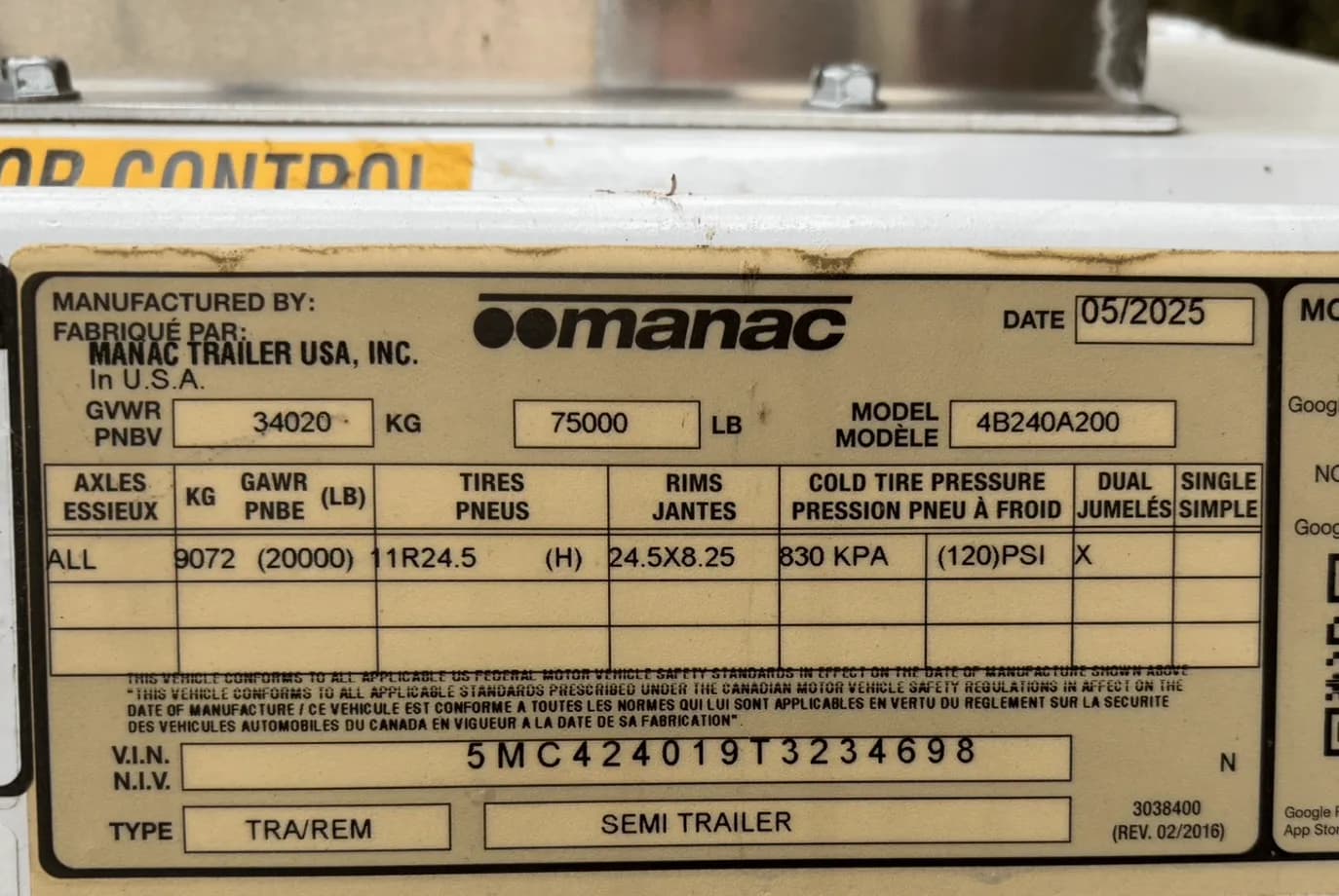 2026 Manac 4B240A200 Bottom Dump thumbnail 2