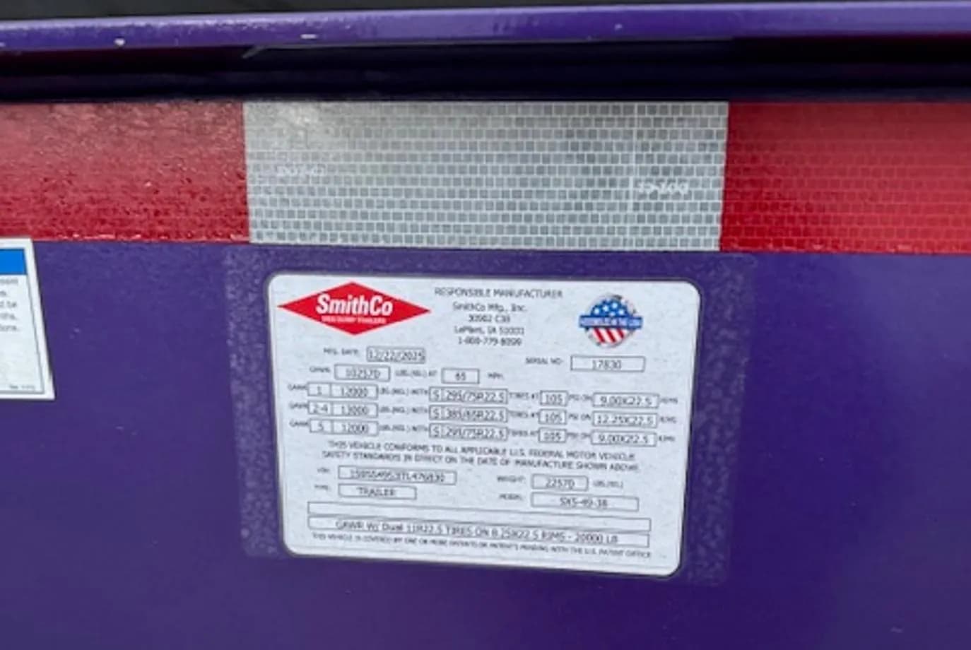 2026 SmithCo SX5-49-38 Side Dump thumbnail 4