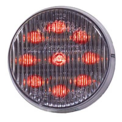 2" ROUND CLEARANCE CLEAR LENS, RED - 9 LED